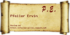 Pfeiler Ervin névjegykártya